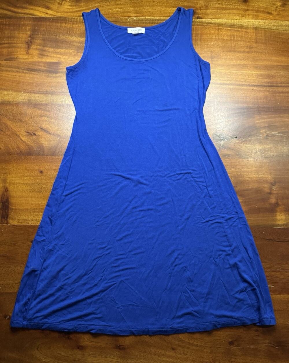 Calvin Klein Blue Cobalt Blue Sleeveless Summer Tank Dress Sz 4